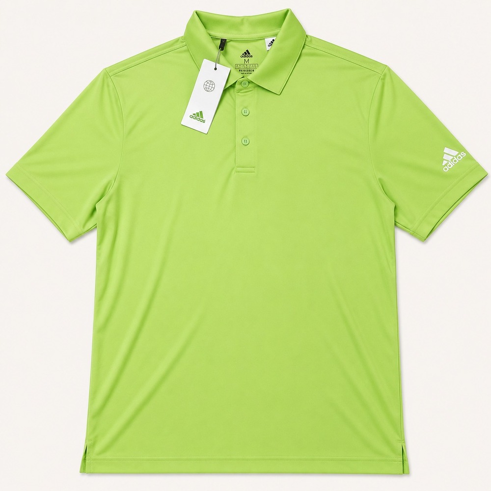 Adidas Polo Shirt Mens Medium Green Golf Performance Primegreen NWT Sample